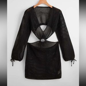 Brand New Shein Black Crochet Coverup